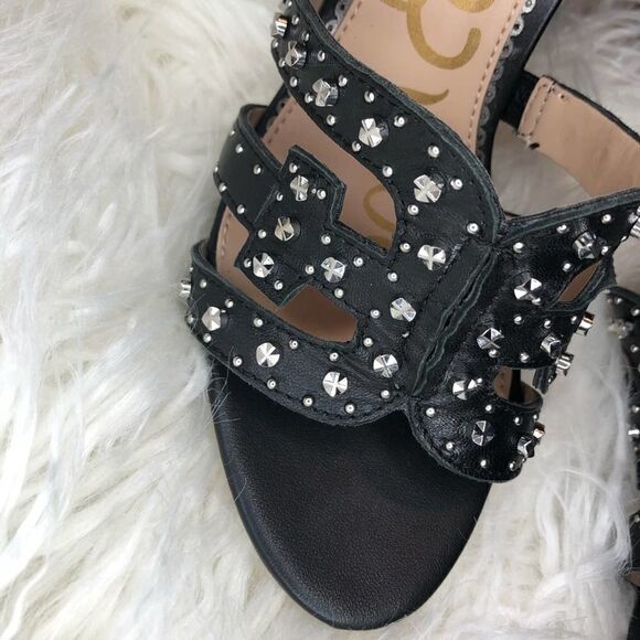 Sam Edelman Black Studded Yasha Block Heel - Picture 4 of 9